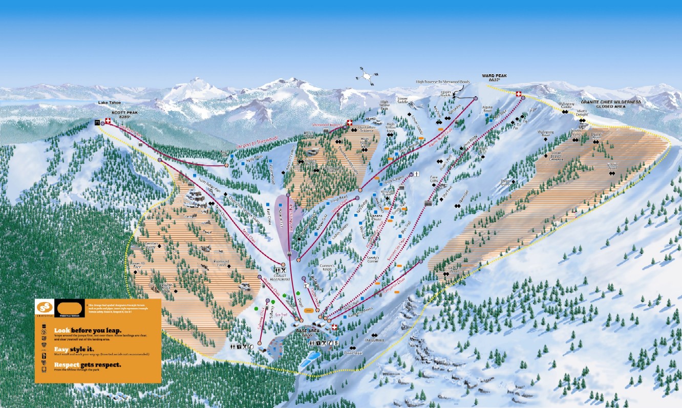Alpine Meadows Piste Map / Trail Map