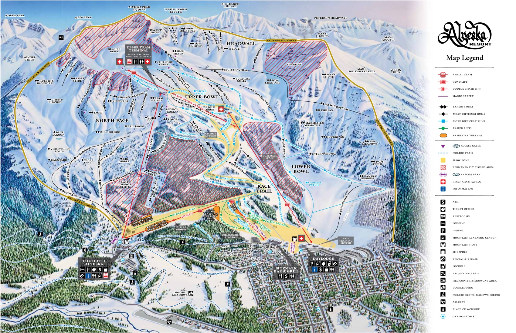 Alyeska Resort Piste Map / Trail Map