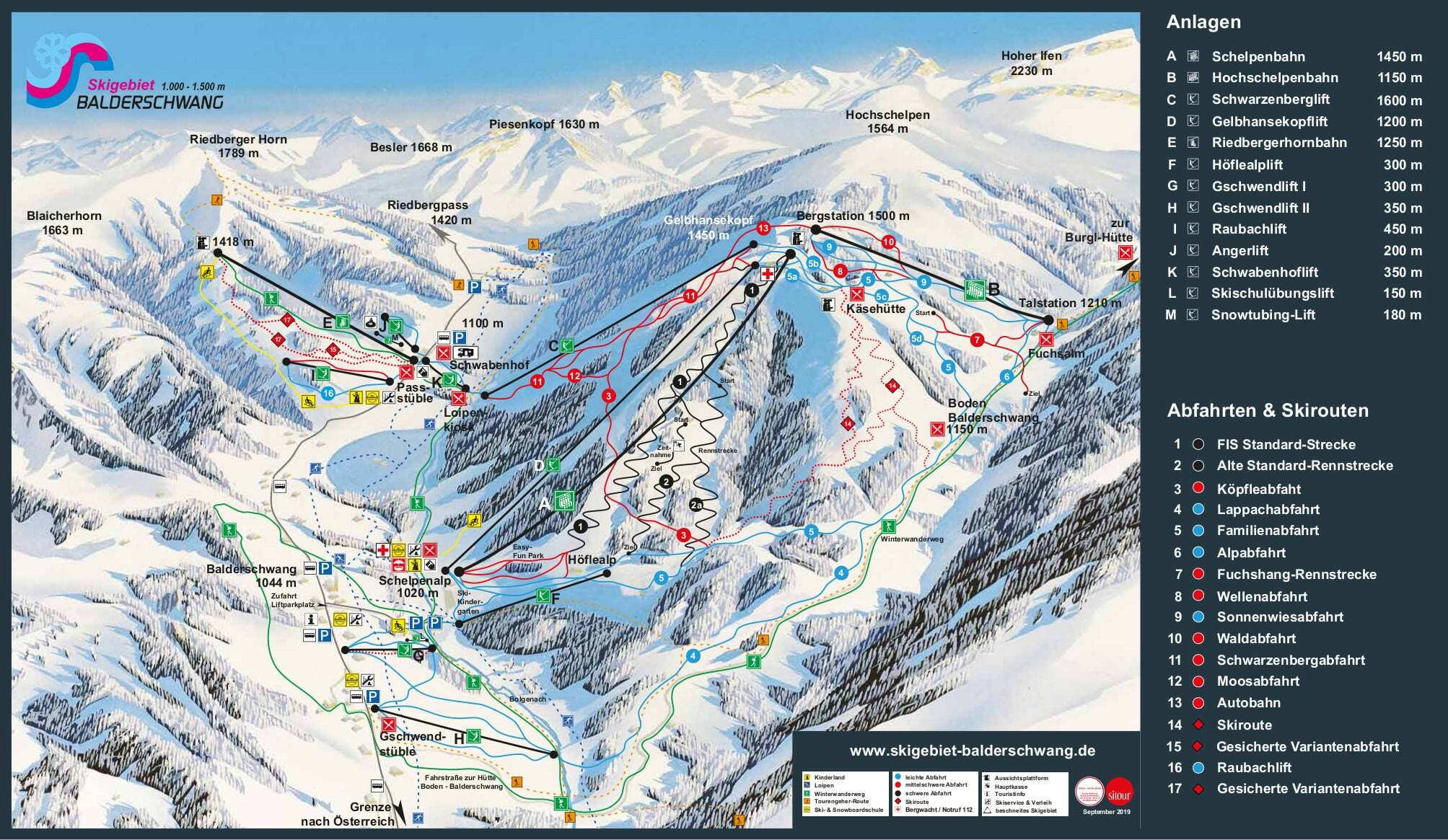 Balderschwang Piste Map / Trail Map