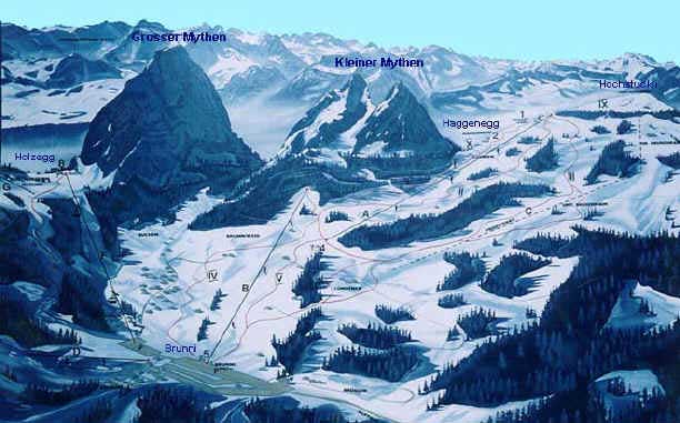 Brunni - Haggenegg (Mythen) Piste / Trail Map