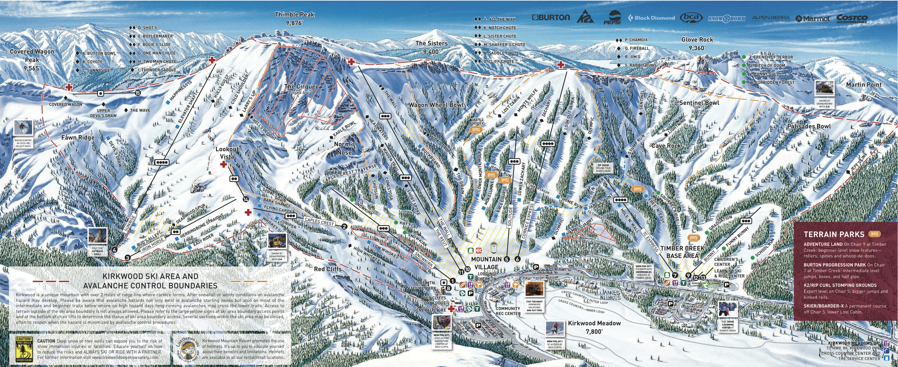  map to view a full-sized version of the trails at Kirkwood ski resort.