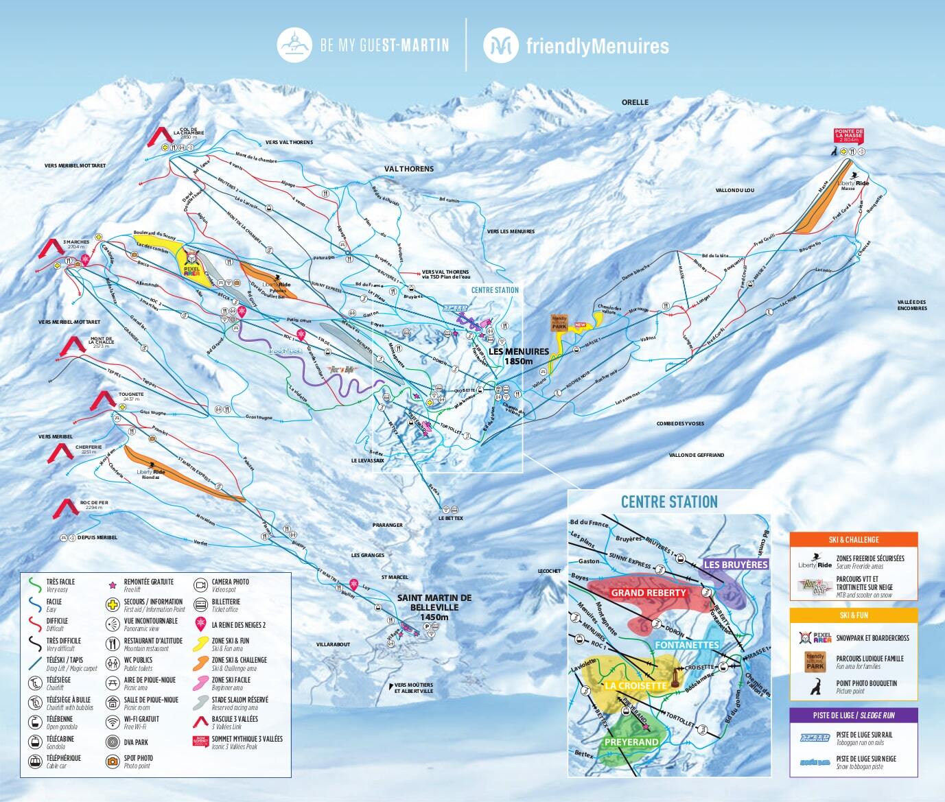 Les Menuires Piste Map / Trail Map