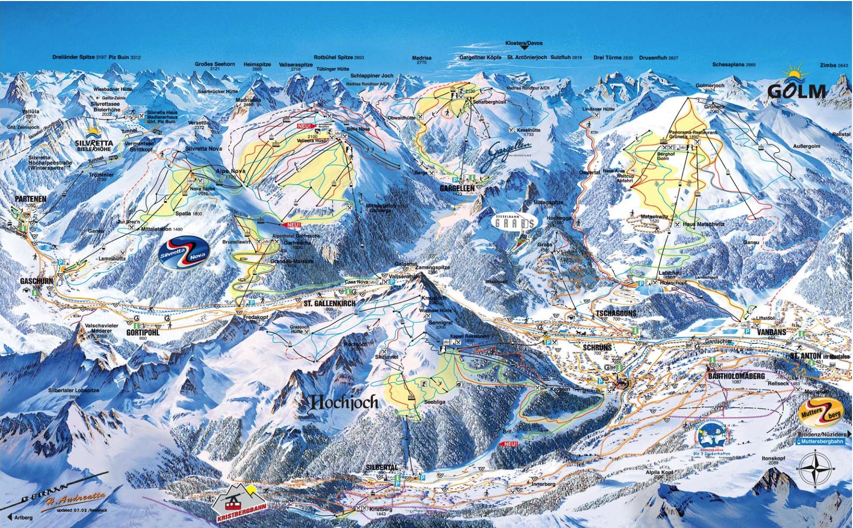 Montafon Piste Map / Trail Map