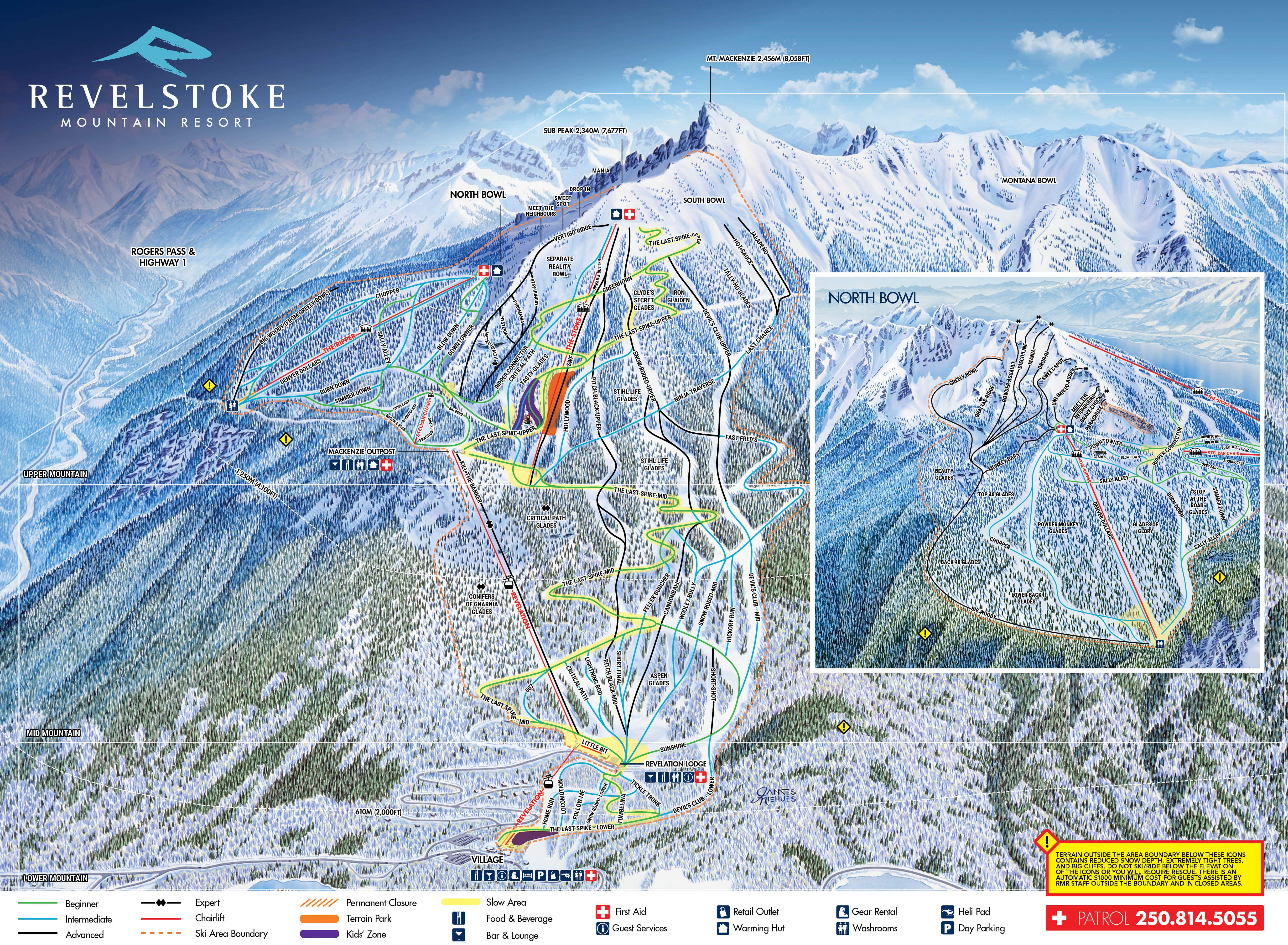 Revelstoke Mountain Resort Piste Map / Trail Map