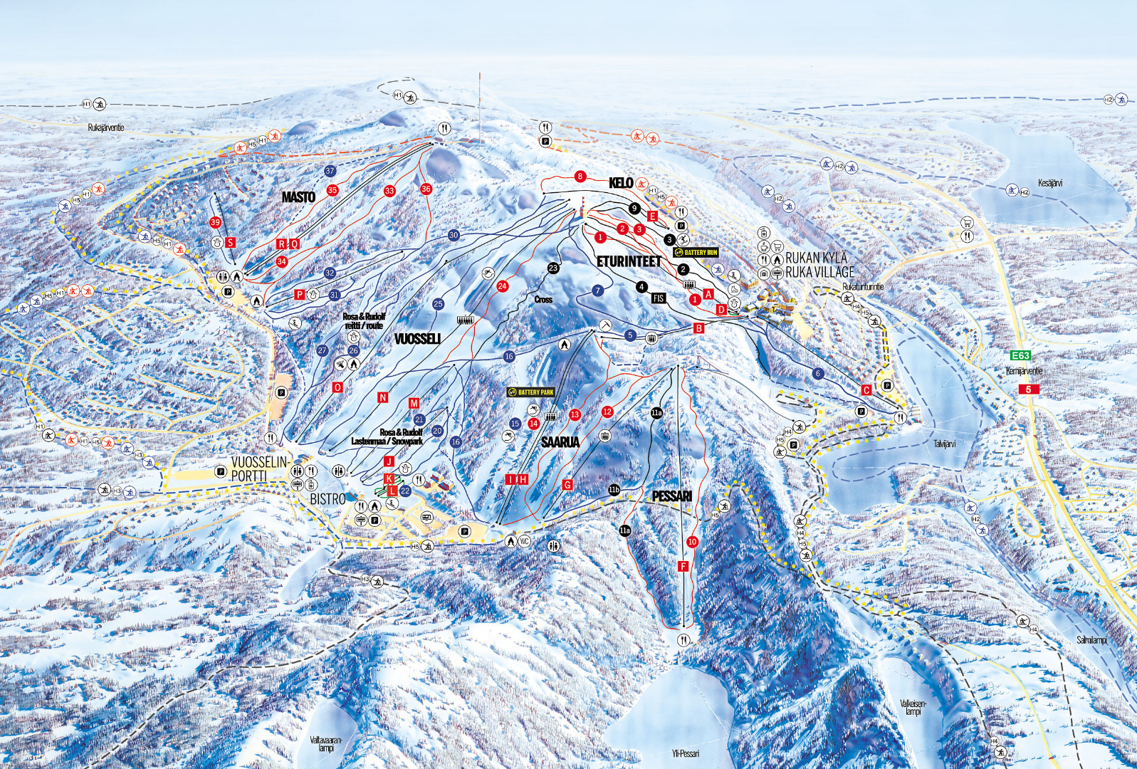 Yllas Finland Piste Map