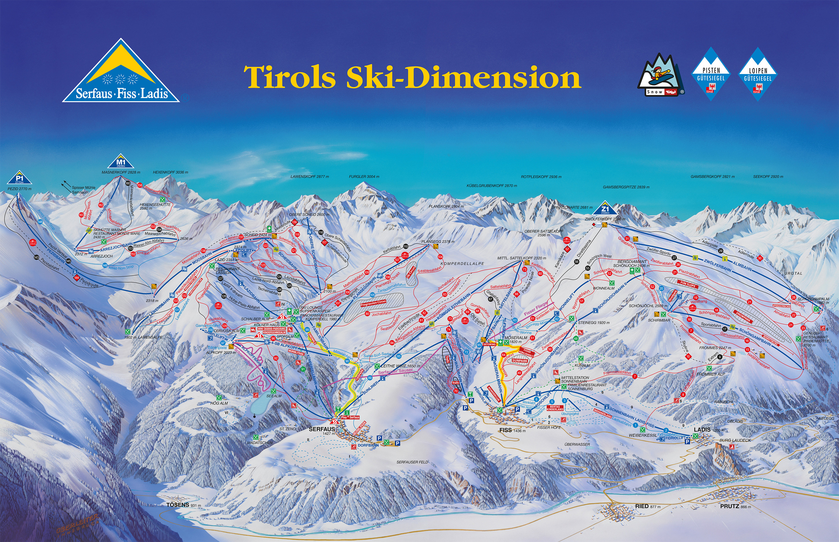Serfaus Piste Map / Trail Map