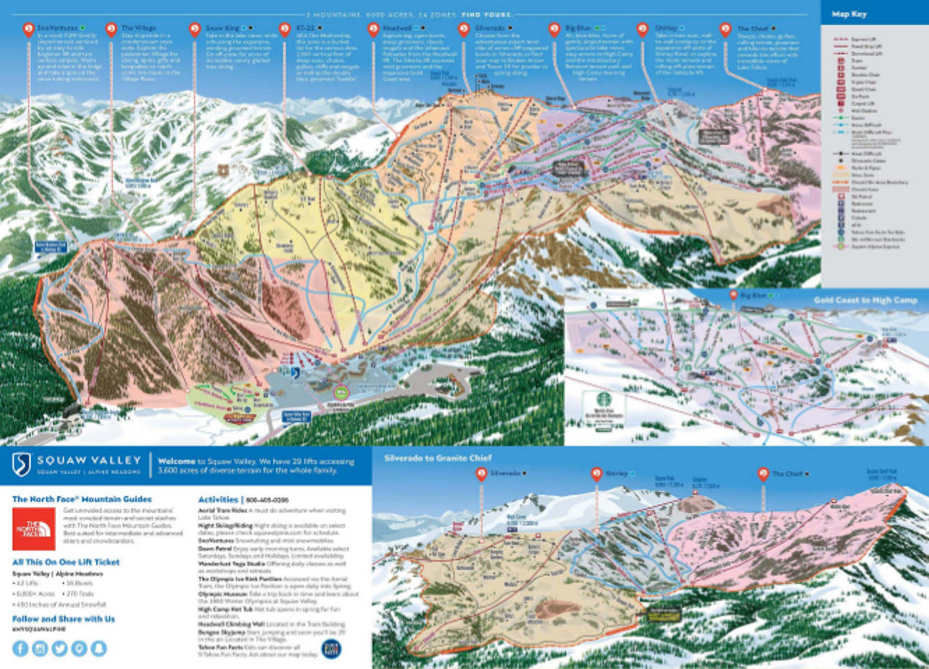 Squaw Valley Piste Map / Trail Map