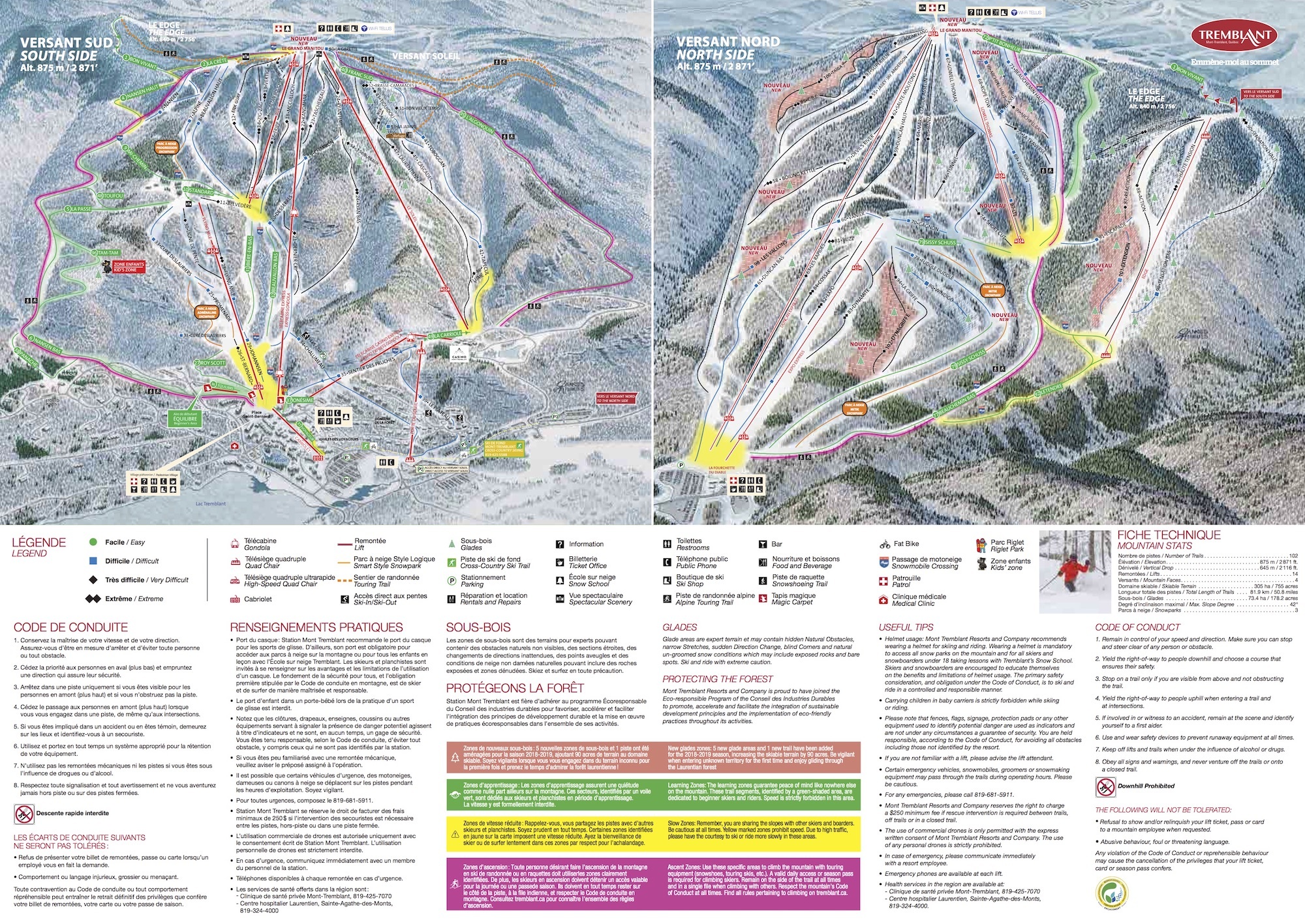 Browse the ski and snowboard runs on the Mont Tremblant piste map below.