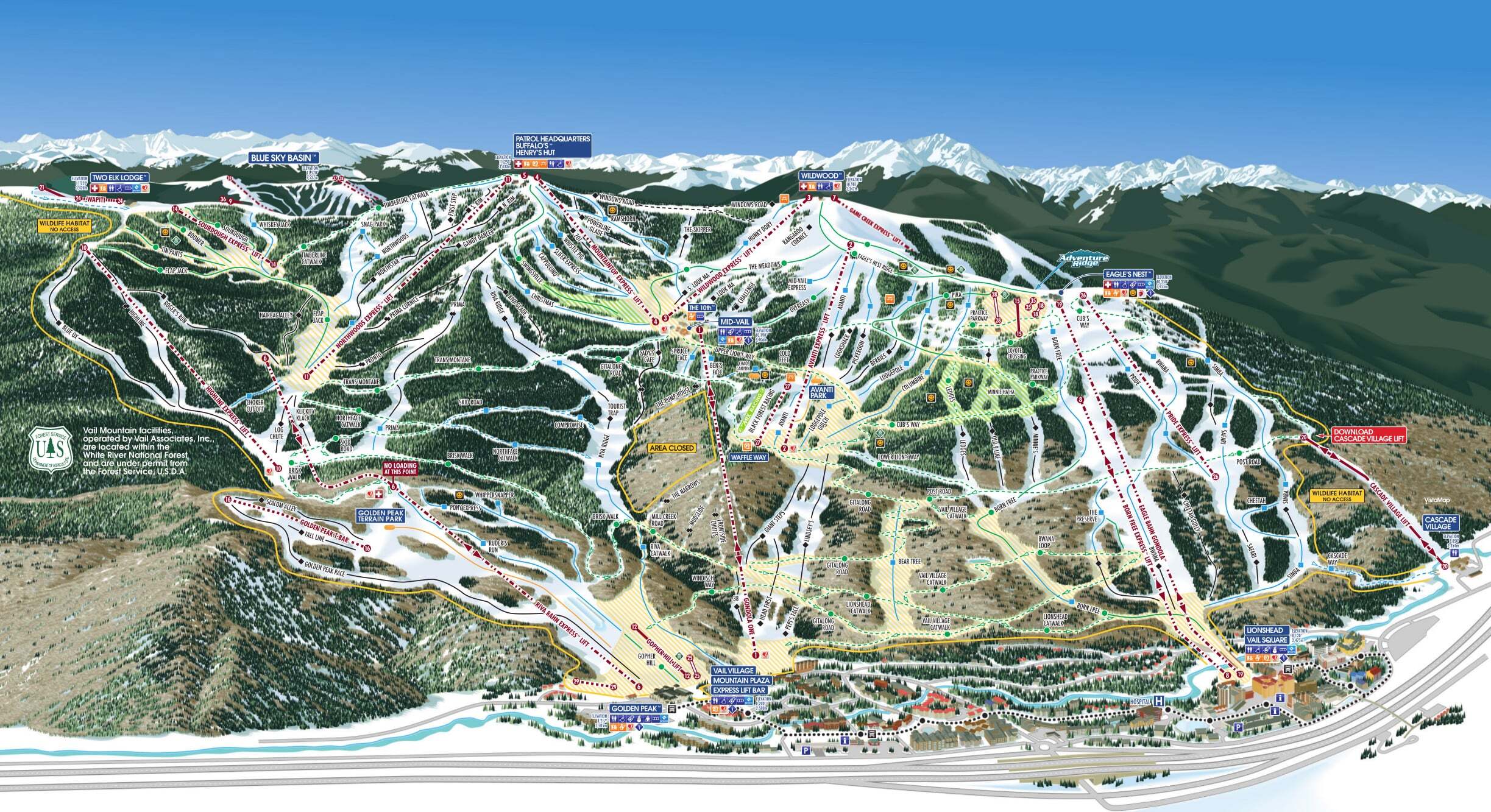 Vail Piste Map / Trail Map