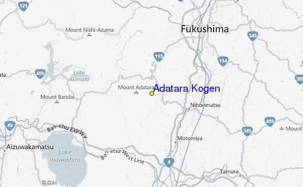 Adatara Kogen Location Map