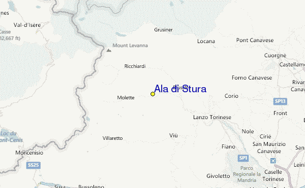 Ala di Stura Location Map