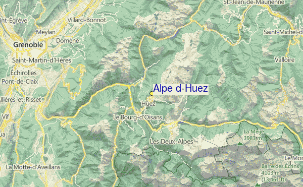 Alpe d'Huez Location Map