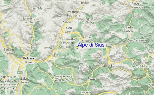 Alpe Di Siusi Location Map