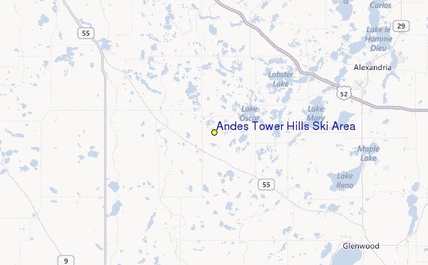 Andes Tower Hills Ski Area Location Map