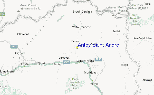 Antey Saint Andre Location Map