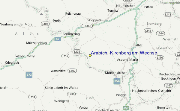 Arabichl/Kirchberg am Wechse Location Map