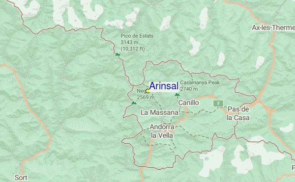 Arinsal Location Map