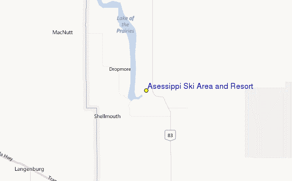 Asessippi Ski Area and Winter Park Location Map