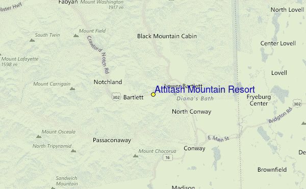 Attitash Bear Peak Location Map