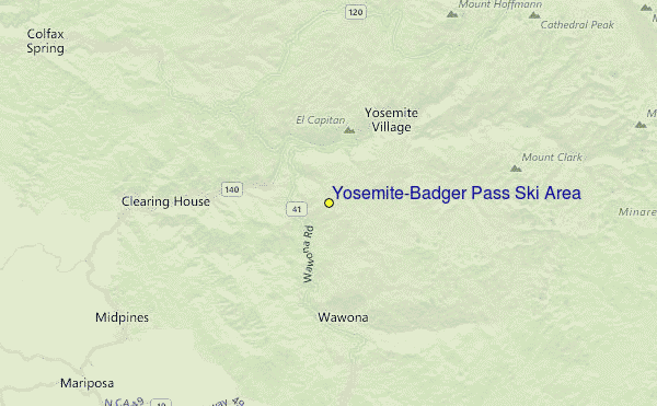 Badger Pass Ski Area Location Map