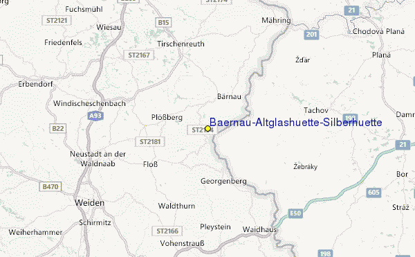 Baernau-Altglashuette/Silberhuette Location Map