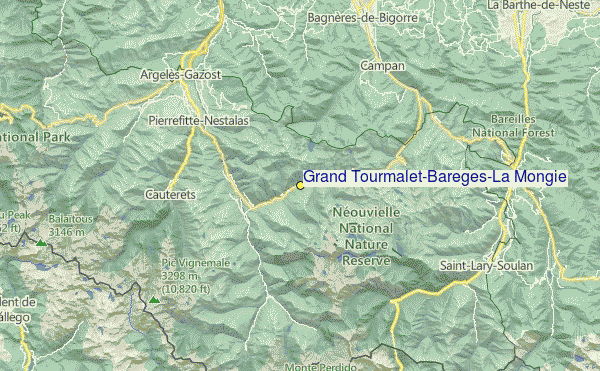 Bareges/La Mongie Location Map