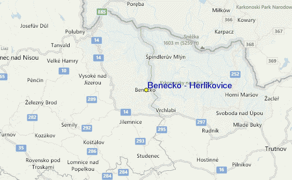 Benecko - Herlikovice Location Map