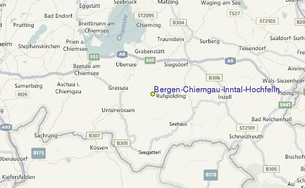 Bergen-Chiemgau/Inntal/Hochfelln Ski Resort Guide, Location Map