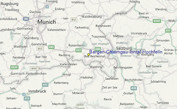 Bergen-Chiemgau/Inntal/Hochfelln Ski Resort Guide, Location Map