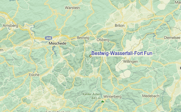 Bestwig/Wasserfall/Fort Fun Location Map