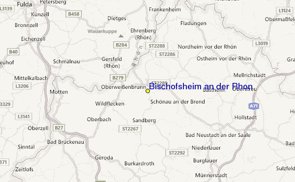 Bischofsheim an der Rhon Location Map