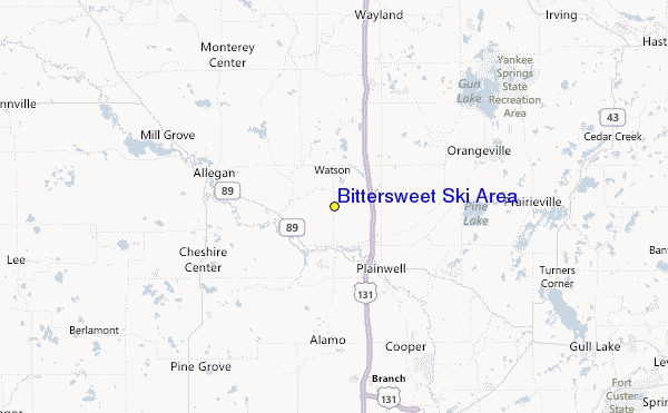Bittersweet Ski Area Location Map