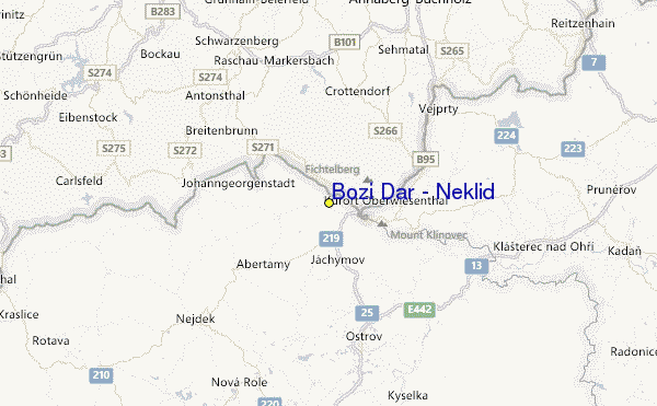 Boží Dar - Neklid Location Map