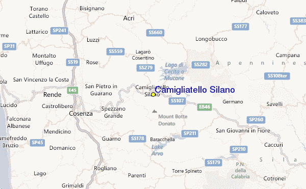 Camigliatello Silano Location Map