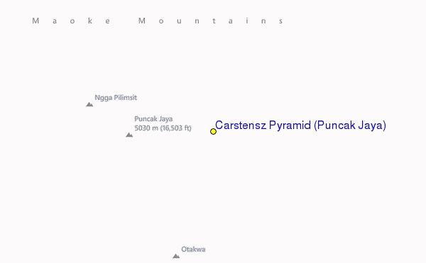 Carstensz Pyramid (Puncak Jaya) Location Map