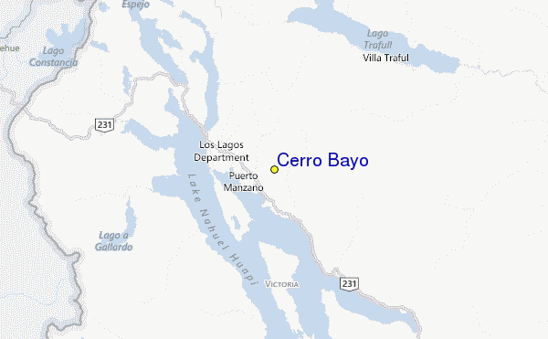 Cerro Bayo Location Map