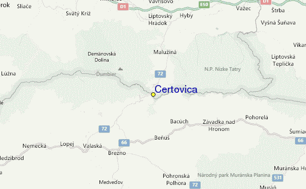Certovica Location Map