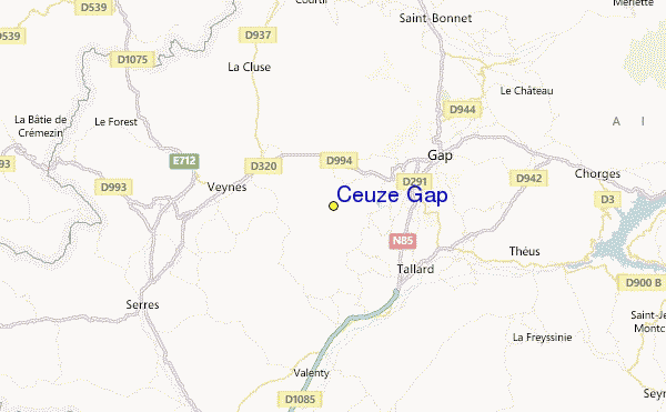Ceuze Gap Location Map