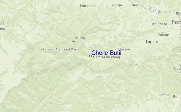Cheile Butii Location Map