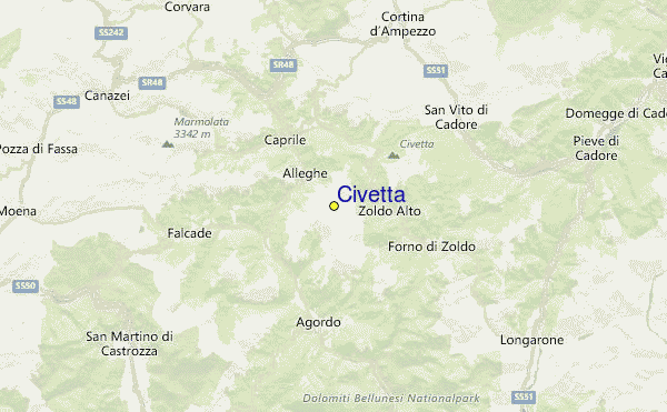 Civetta Location Map
