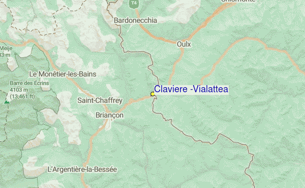 Claviere Location Map