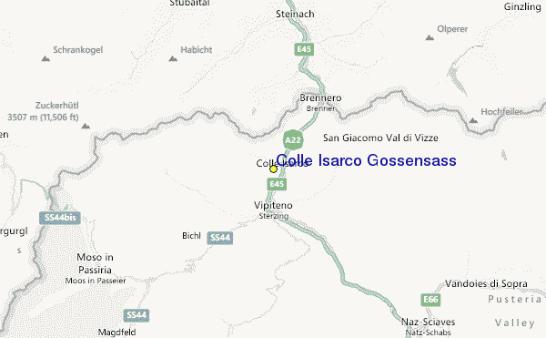 Colle Isarco Gossensass Location Map