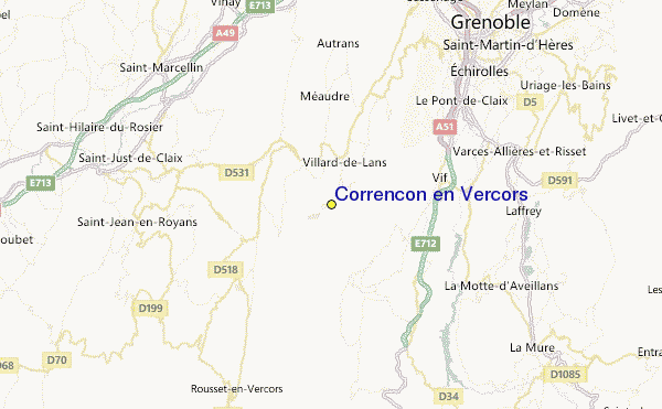Correncon en Vercors Location Map