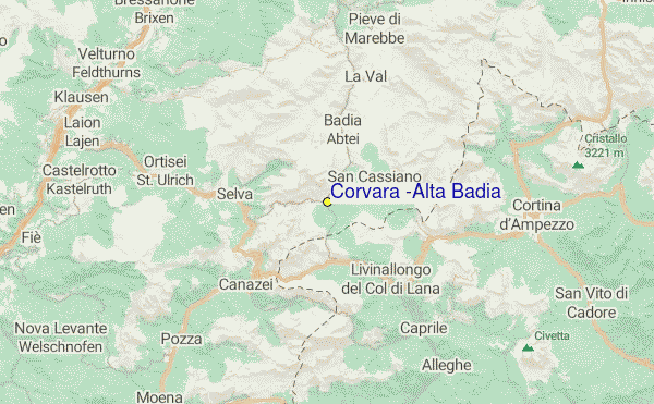 Corvara Location Map