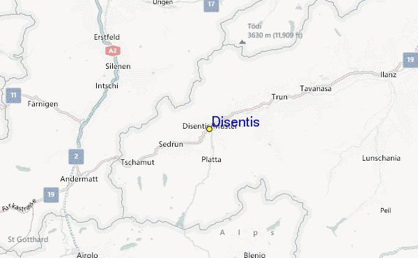 Disentis Location Map