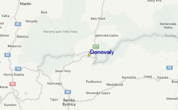Donovaly Location Map