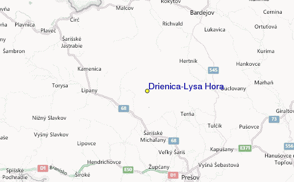 Drienica-Lysa Hora Location Map