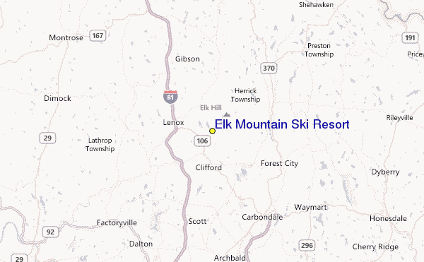Elk Mountain Ski Resort Location Map