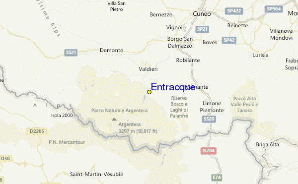 Entracque Location Map