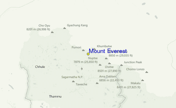 Mount Everest Location Map